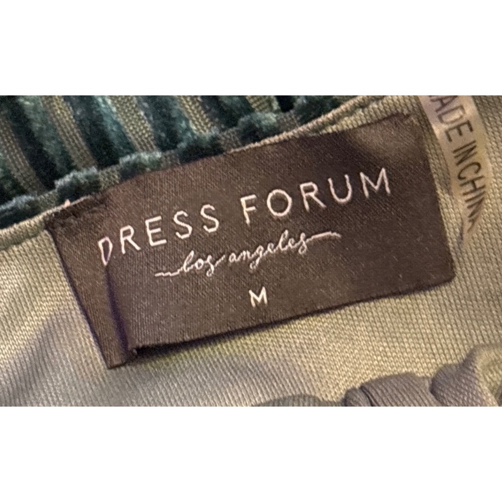 Dress‎ Forum Women's Dark Green Striped Velour Romper Size Medium - Picture 4 of 6